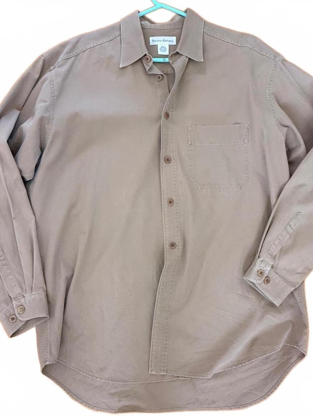 Banana Republic Tan Cotton Button-Up Shirt